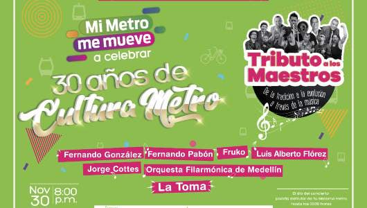 ¡A celebrar los 30 años de la Cultura Metro y el inicio de la Navidad con música tropical!