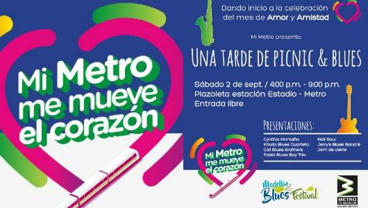 CON CONCIERTO DE BLUES Y PÍCNIC EN LA PLAZOLETA DE LA ESTACIÓN ESTADIO, EL METRO COMENZARÁ A CELEBRAR CON SUS USUARIOS EL MES DEL AMOR Y LA AMISTAD