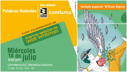 CON LA PRESENCIA DEL ESCRITOR WILLIAM OSPINA, EL METRO Y COMFAMA PRESENTAN EL TÍTULO 93 DE LA COLECCIÓN PALABRAS RODANTES