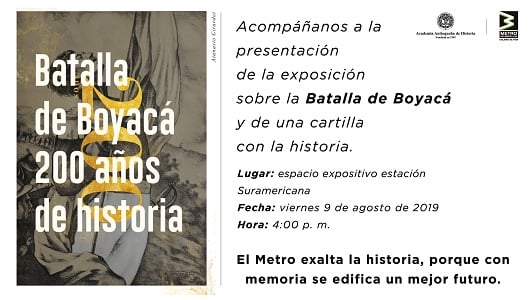 El Metro visibiliza 200 años de historia de la Batalla de Boyacá