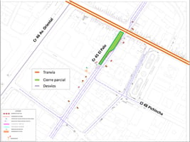 POR OBRAS DEL TRANVÍA DESDE ESTE VIERNES SERÁ NECESARIO CERRAR PARCIALMENTE EL PALO ENTRE PICHINCHA Y AYACUCHO